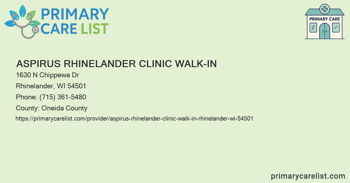 Aspirus Rhinelander Clinic Walk-In - Primary Care in Rhin