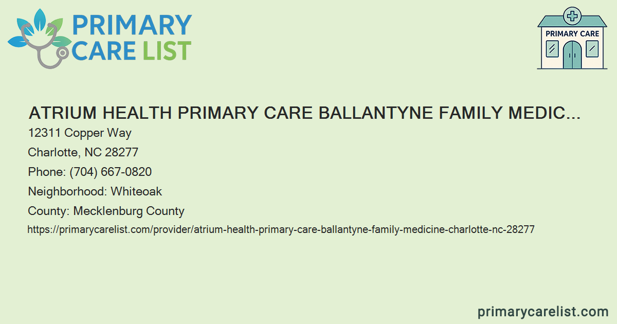 Atrium Health Primary Care Ballantyne 88