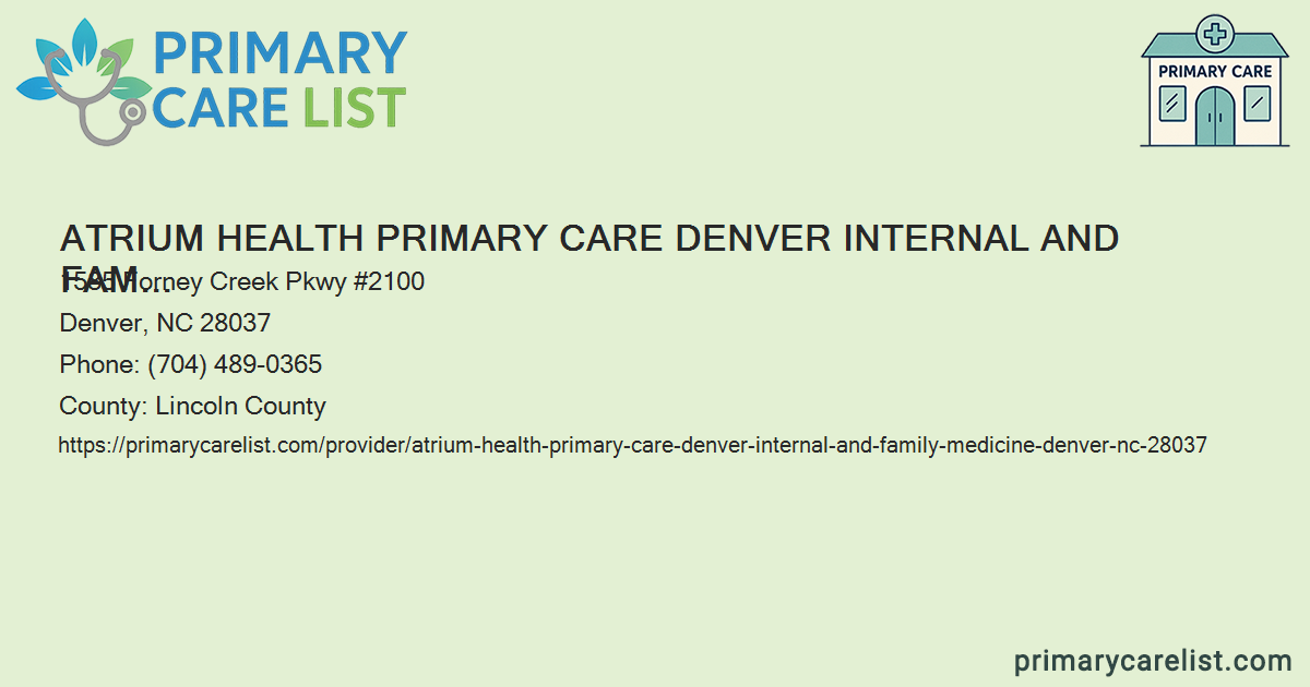 Atrium Health Primary Care Denver Internal and Family Med