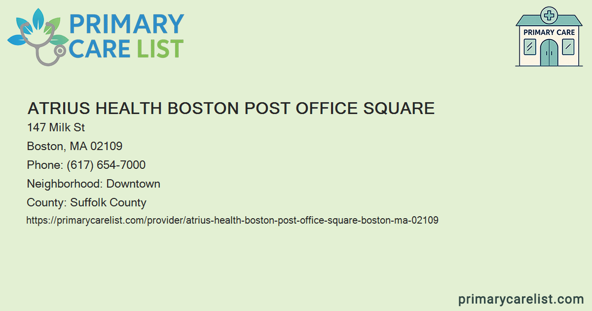 Atrius Health Boston Post Office Square - Primary Care in