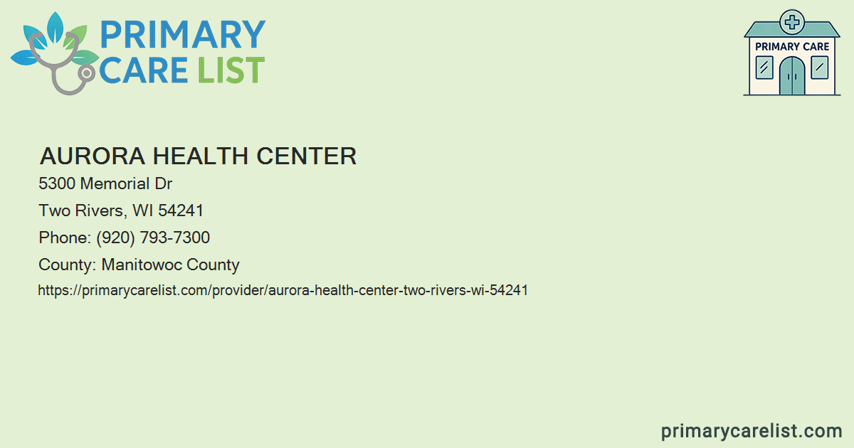 Aurora Health Center - Primary Care in Two Rivers, WI 542