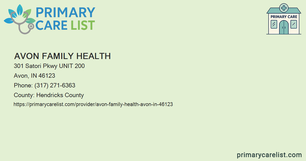 Avon Family Health - Primary Care in Avon, IN 46123