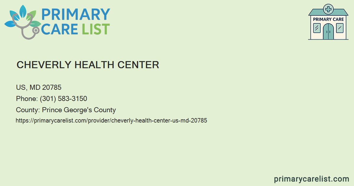 Cheverly Health Center - Primary Care in US, MD 20785