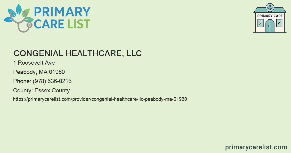 Congenial Example Congenial Healthcare, Llc - Primary Care in Peabody, MA 0