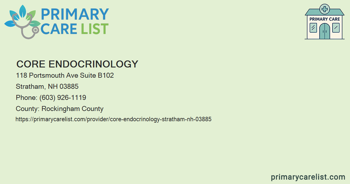 Core Endocrinology - Primary Care in Stratham, NH 03885