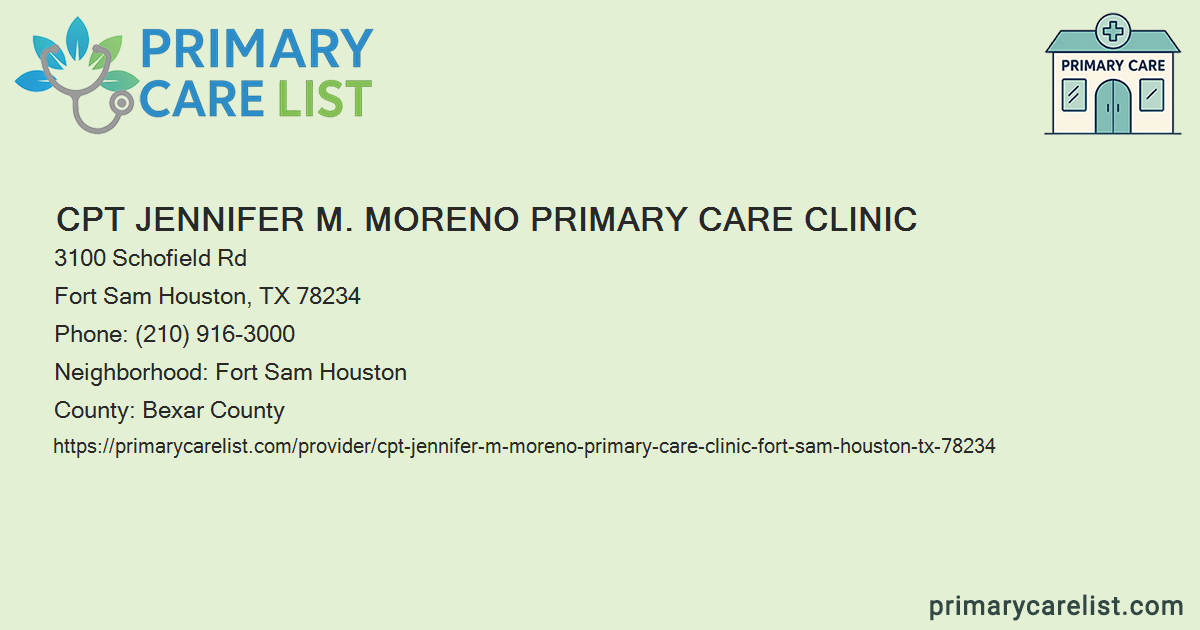 CPT Jennifer M. Moreno Primary Care Clinic - Primary Care