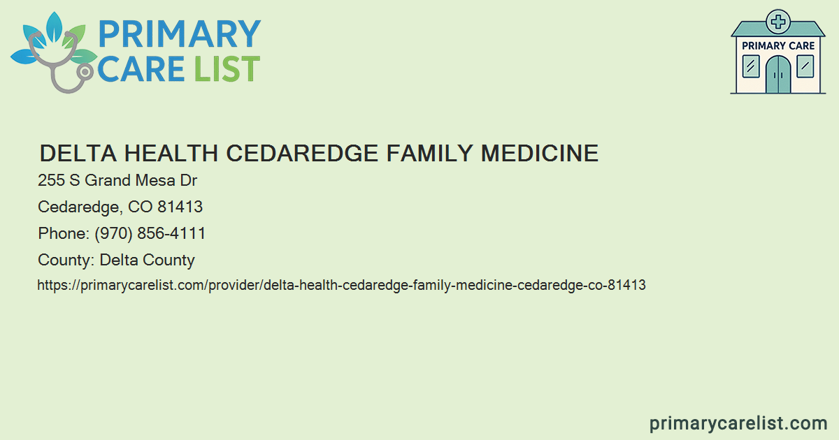 Delta Health Cedaredge Family Medicine - Primary Care in