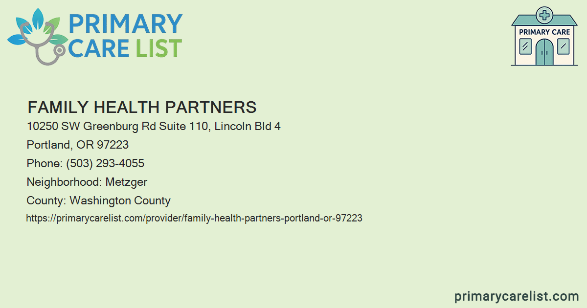 Pphp Provider Partners Family Health Partners - Primary Care in Portland, OR 972