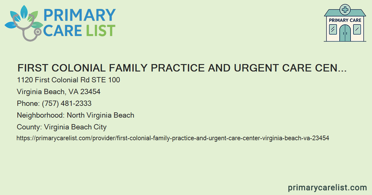 First Colonial Family Practice and Urgent Care Center - Pri