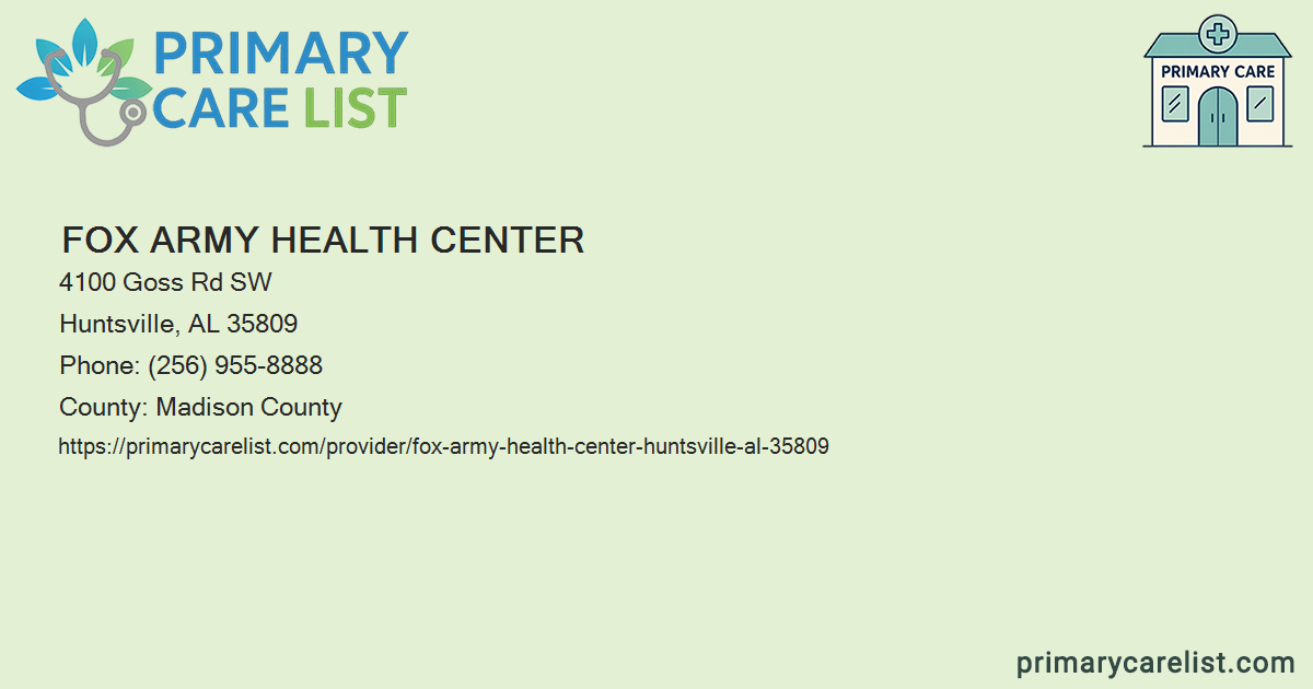 Fox Army Fox Army Health Center - Primary Care in Huntsville, AL 3