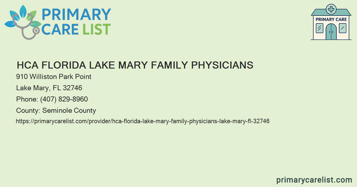 HCA Florida Lake Mary Family Physicians - Primary Care in