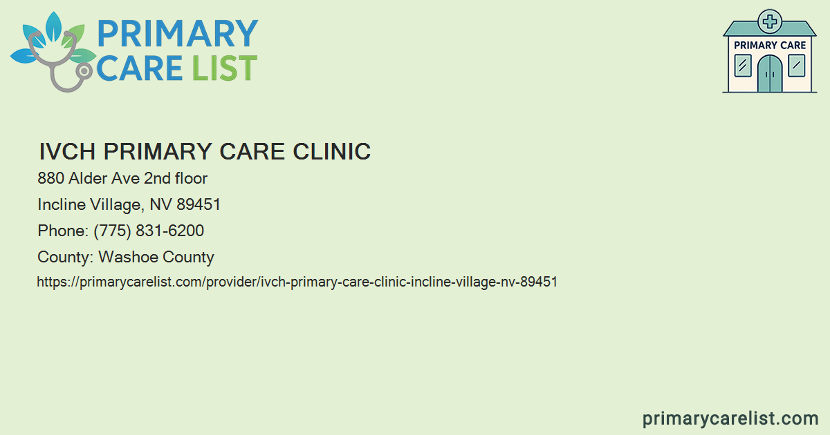 IVCH Primary Care Clinic - Primary Care in Incline Villag