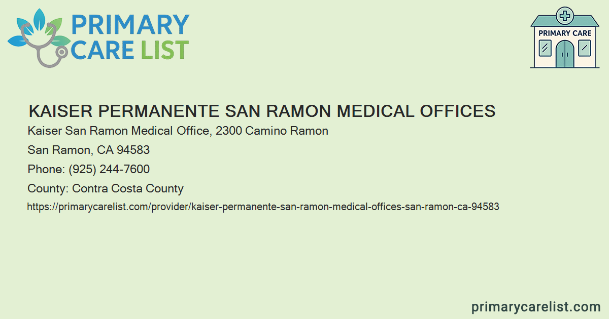 Kaiser Permanente San Ramon Medical Offices - Primary Car