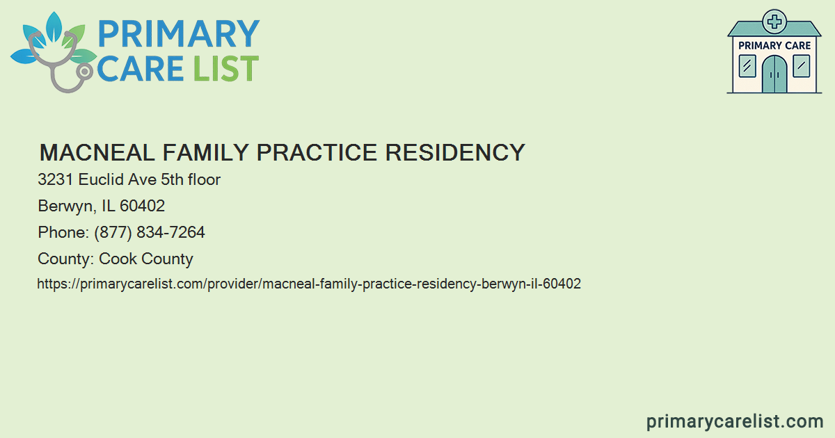 Maneal MacNeal Family Practice Residency - Primary Care in Berwy
