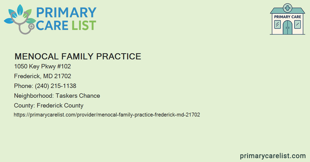 Menecocial Menocal Family Practice - Primary Care in Frederick, MD 2