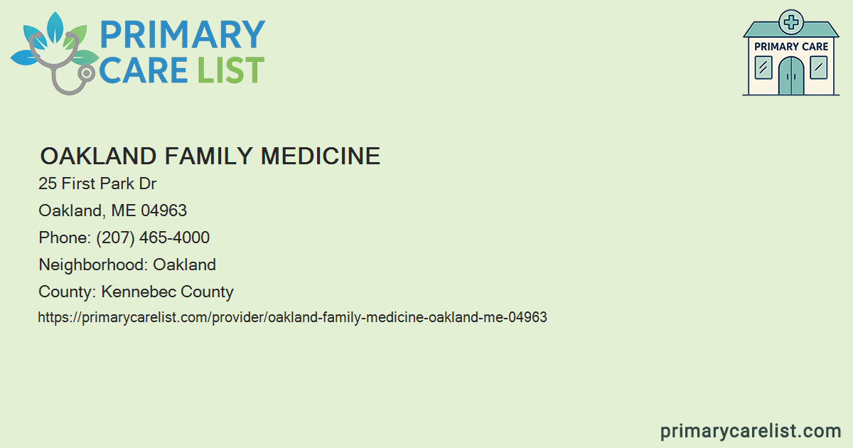 Oakland Family Medicine Oakland Maine