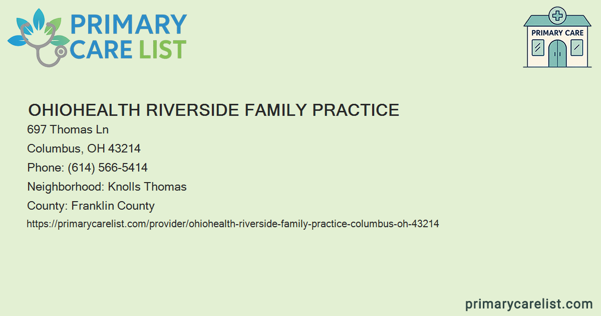 Ohiohealth Riverside Mp OhioHealth Riverside Family Practice - Primary Care in Co