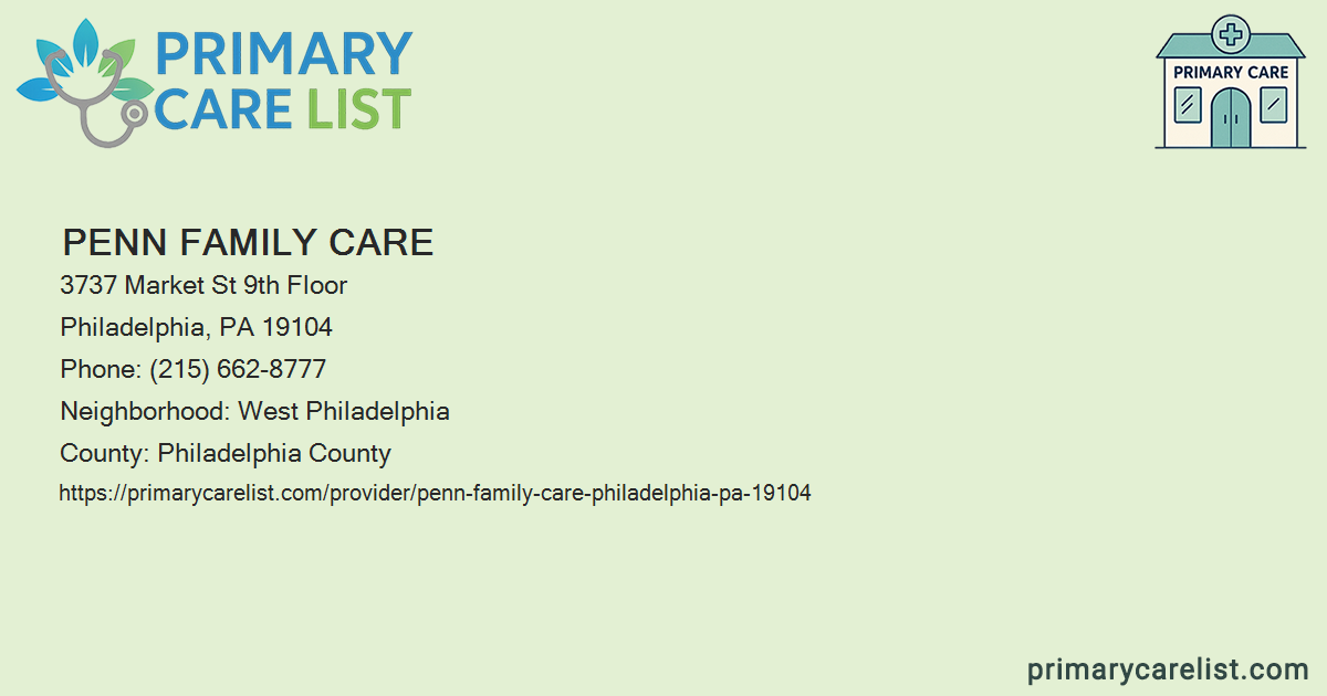 Penn Family Care - Primary Care in Philadelphia, PA 19104