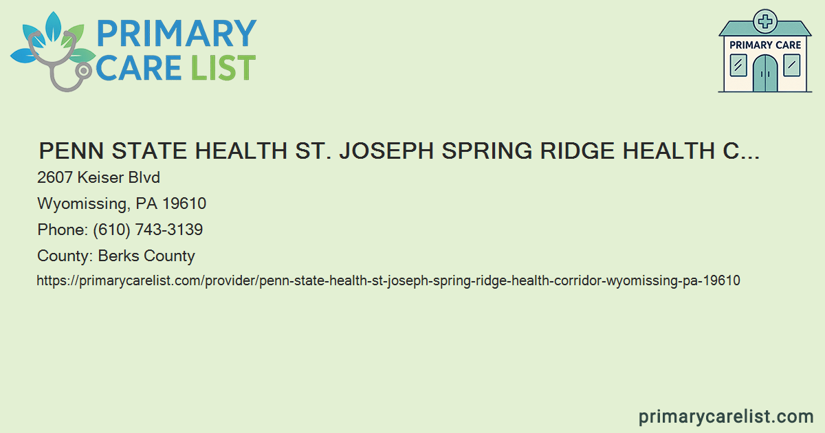Penn State Health St. Joseph Spring Ridge Health Corridor