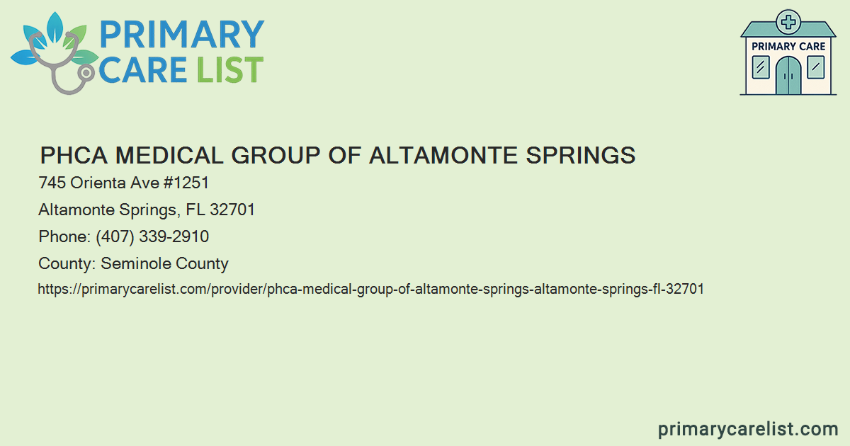 PHCA Medical Group of Altamonte Springs - Primary Care in