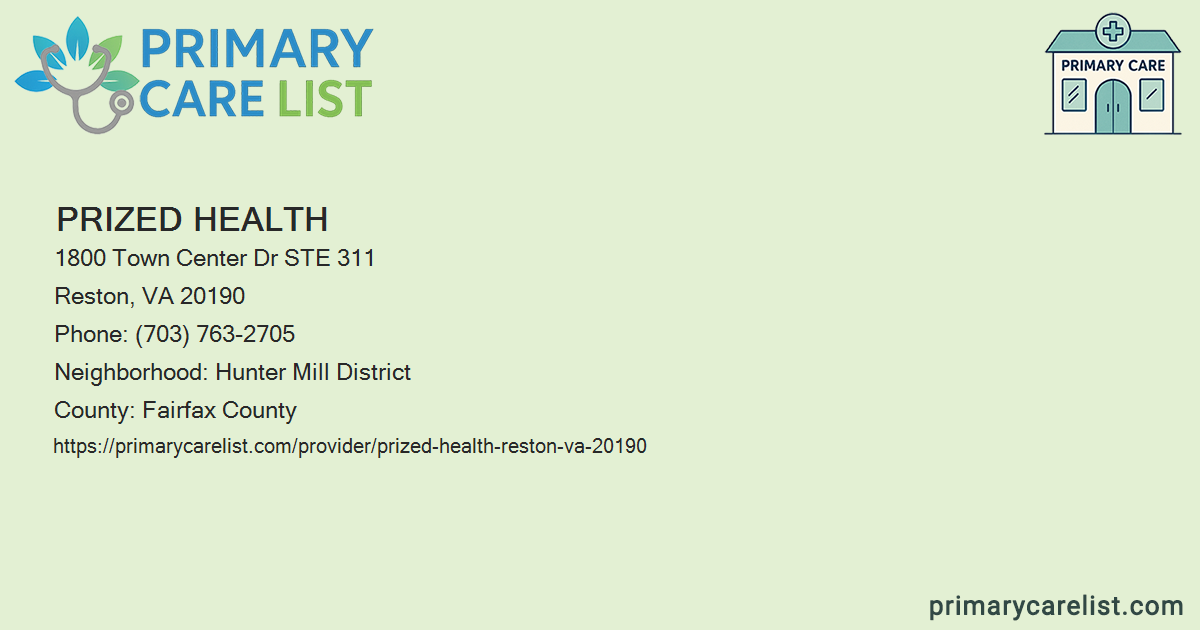 Prized Health - Primary Care in Reston, VA 20190