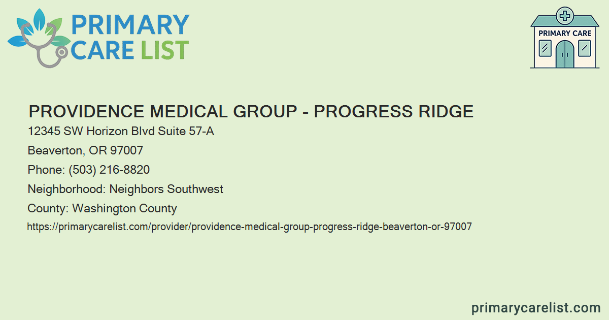 Progress Ridge On Map Providence Medical Group - Progress Ridge - Primary Care