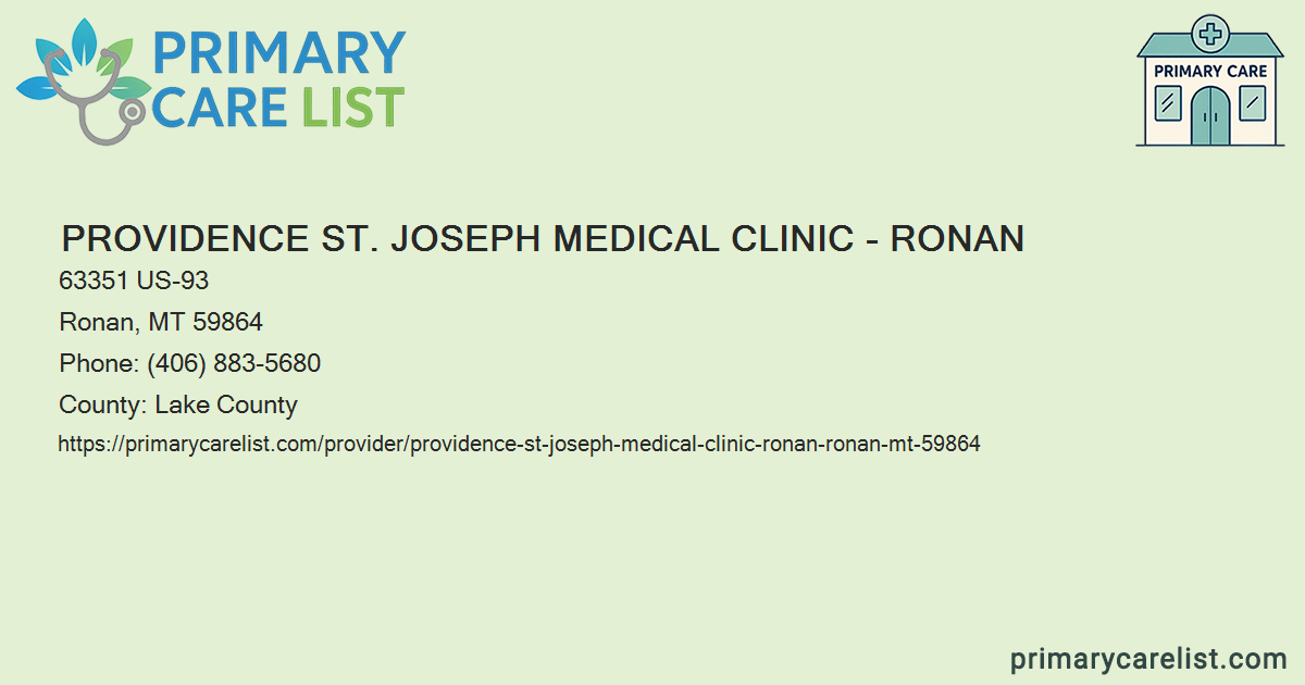 Providence St. Joseph Medical Clinic - Ronan - Primary Ca