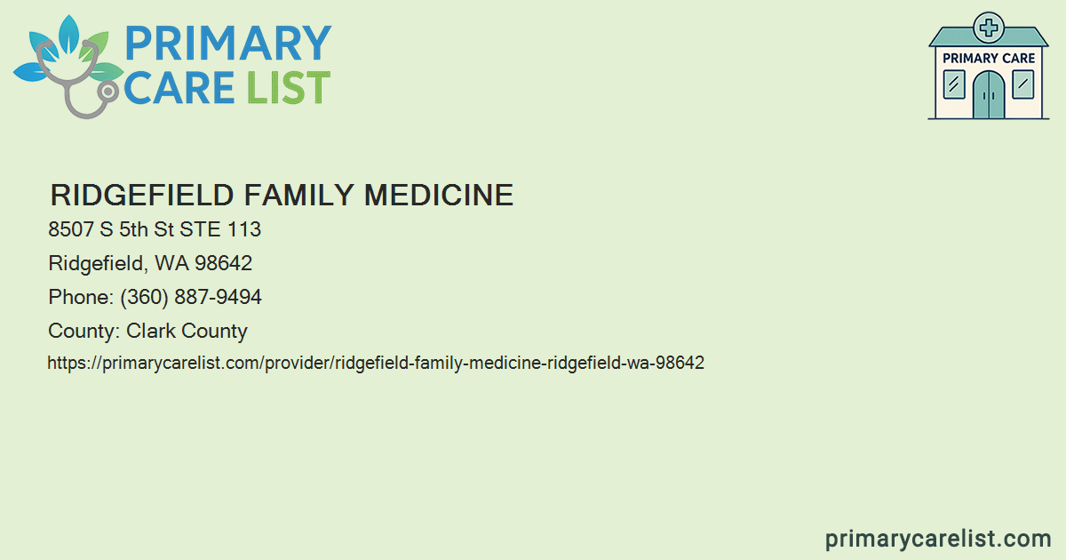 Ridgefield Family Medicine - Primary Care in Ridgefield, WA