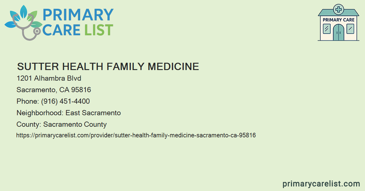 Sutter Health Family Medicine - Primary Care in Sacramento,