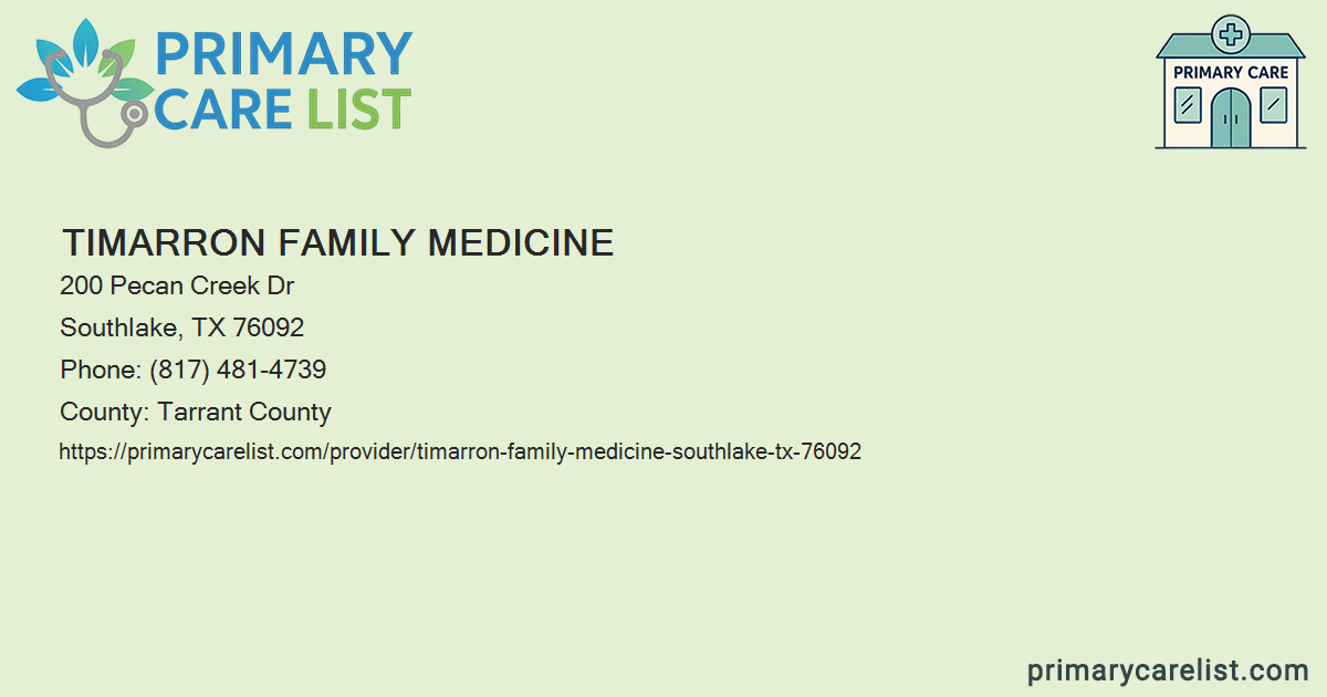 Timarron Family Medicine - Primary Care in Southlake, TX