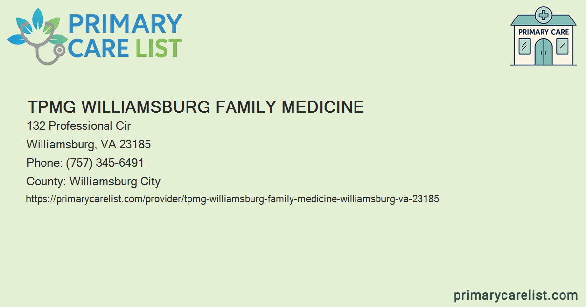 TPMG Williamsburg Family Medicine - Primary Care in Willi