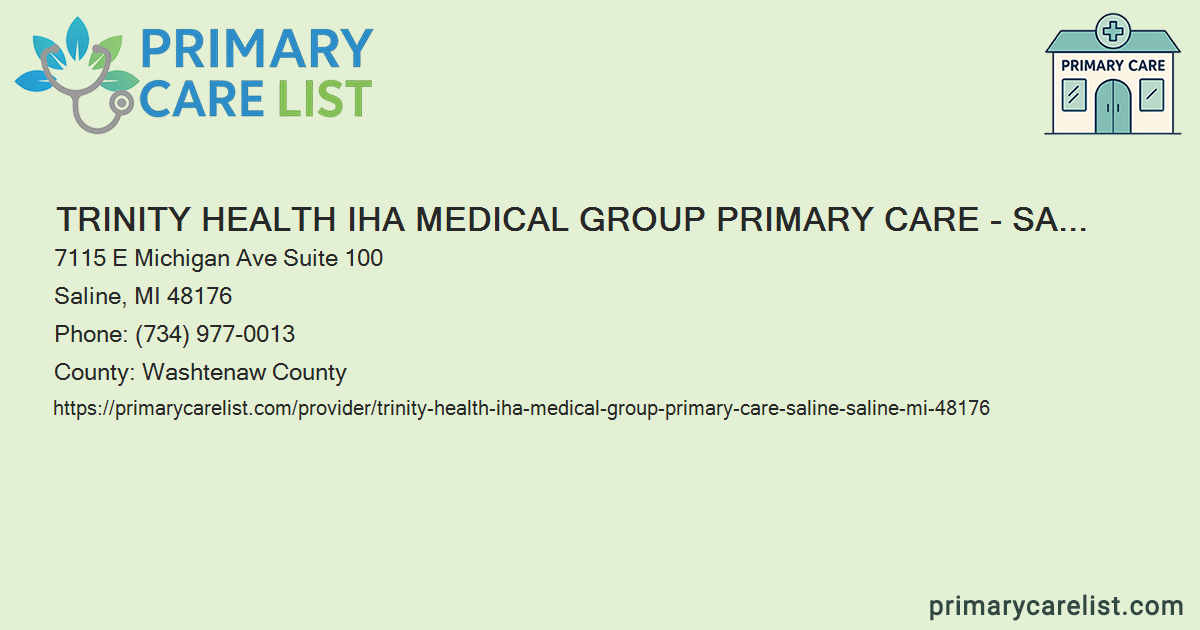 Trinity Health IHA Medical Group Primary Care - Saline - Pr
