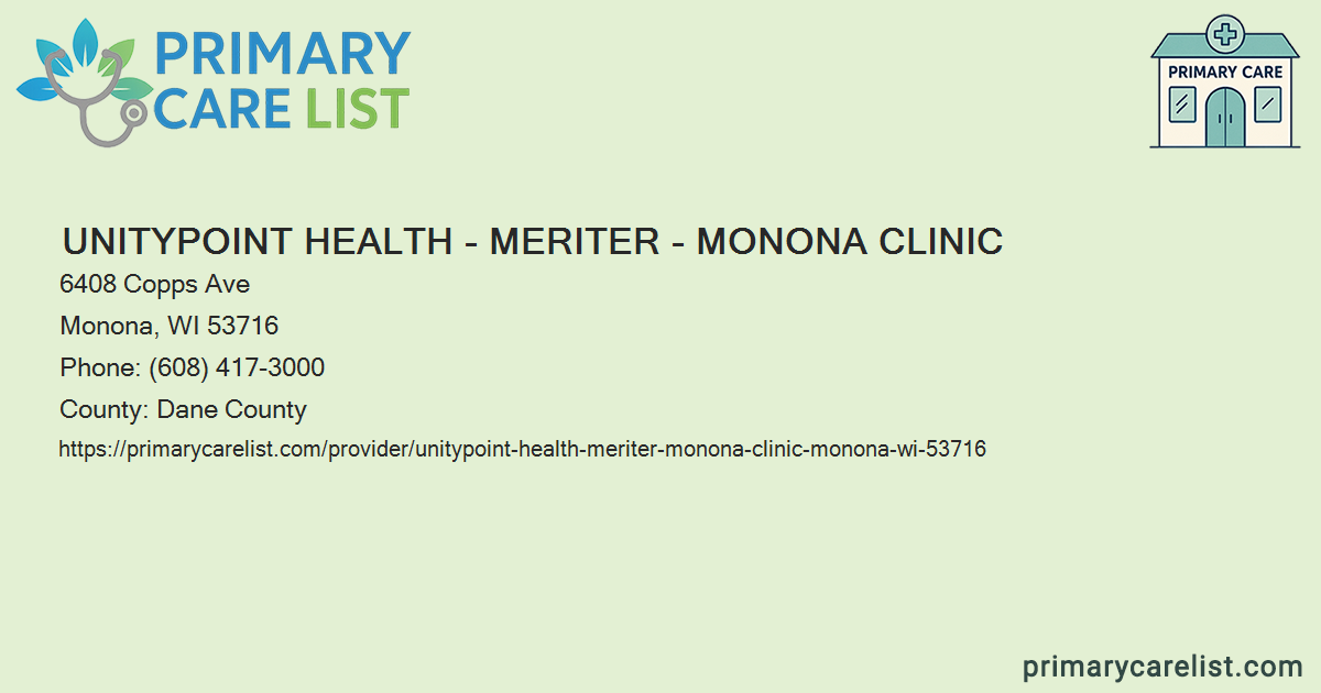 UnityPoint Health - Meriter - Monona Clinic - Primary Car