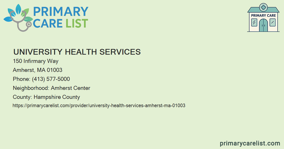 Uhs Insurance University Health Services - Primary Care in Amherst, MA