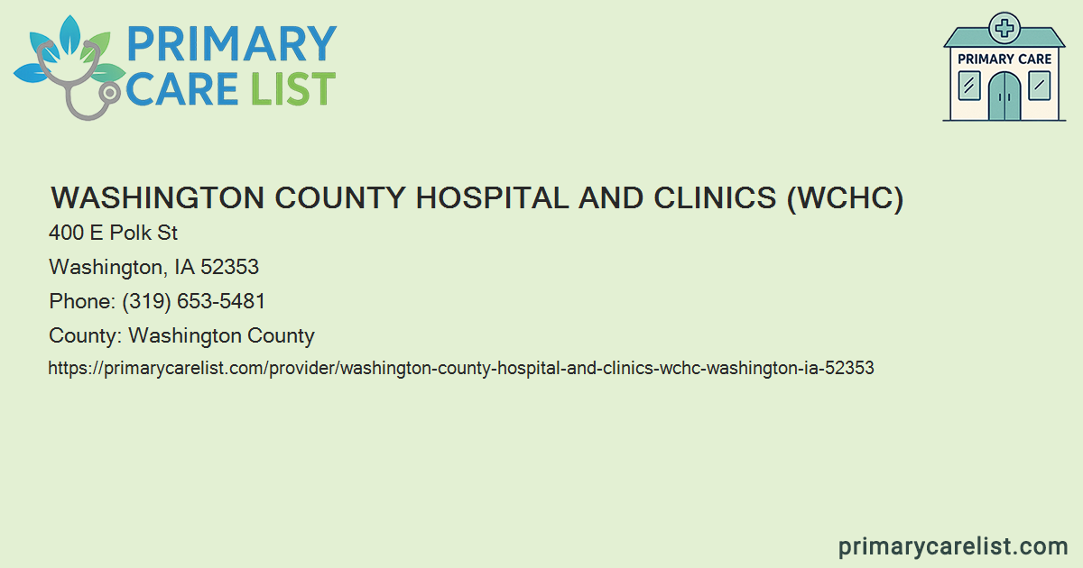 Washington County Hospital and Clinics (WCHC) - Primary C